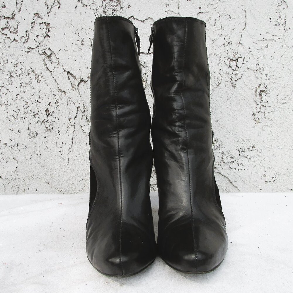 Cole Haan black leather  suede high ankle boots 10 - Picture 2 of 7
